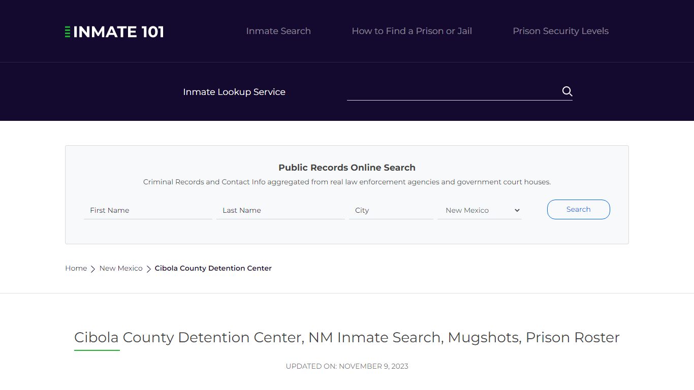 Cibola County Detention Center, NM Inmate Search, Mugshots, Prison ...